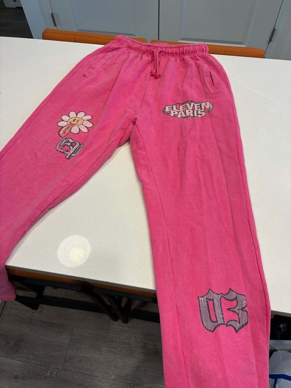 Eleven Paris Sweatpants Size M Pink Graphic Joggers
